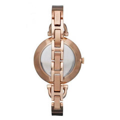 Fossil ES3261 Georgia White Leather and Rose Gold-tone Stainless Steel Watch