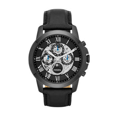Fossil Me3028 Grant Automatic Black Leather Watch
