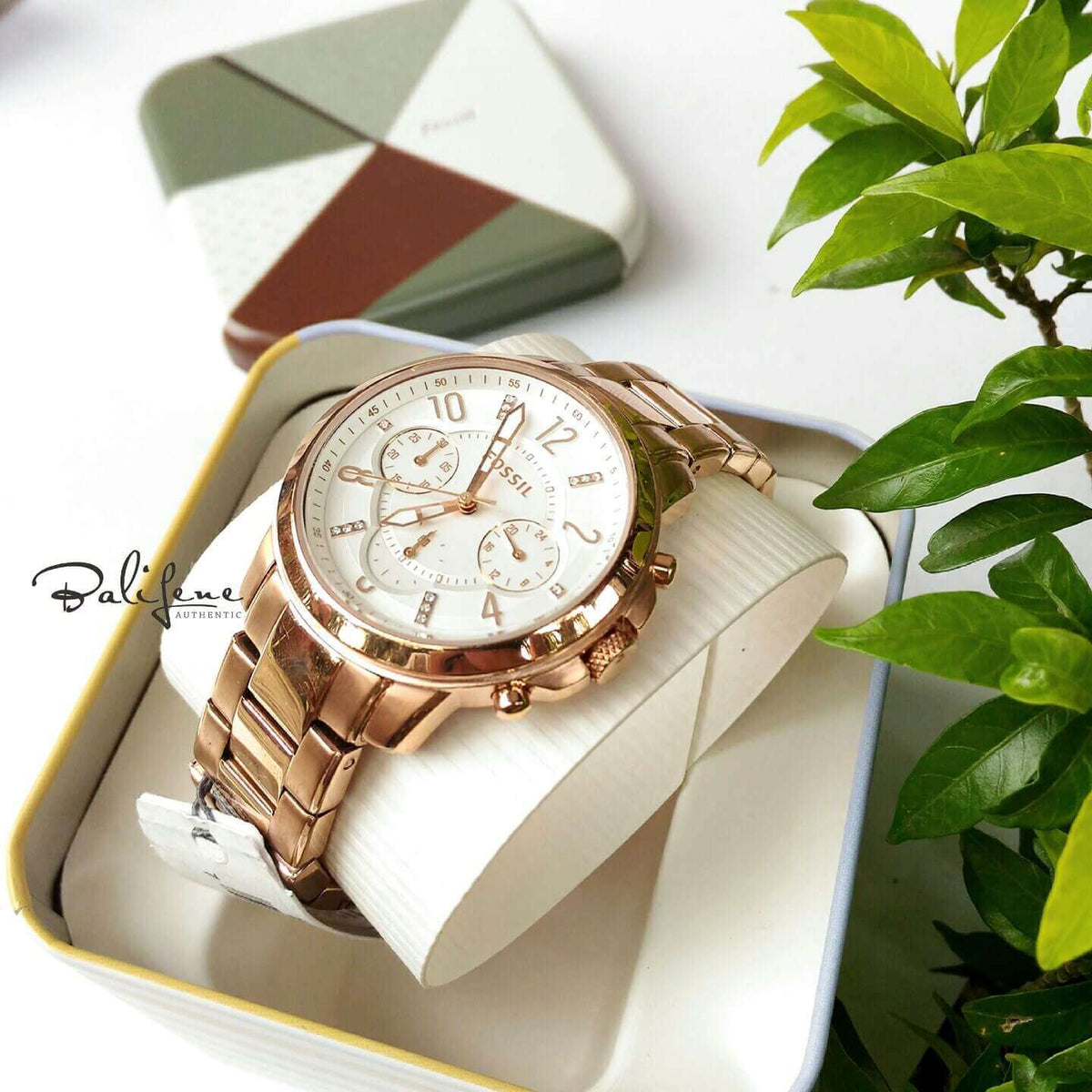 Jam Tangan Fossil ES4035 Gwynn Chronograph Rose Gold Ladies Balilene