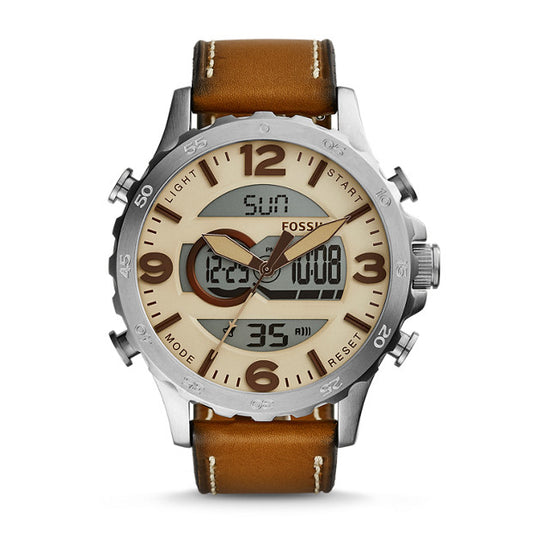 Fossil JR1506 Nate Beige Digital Watch