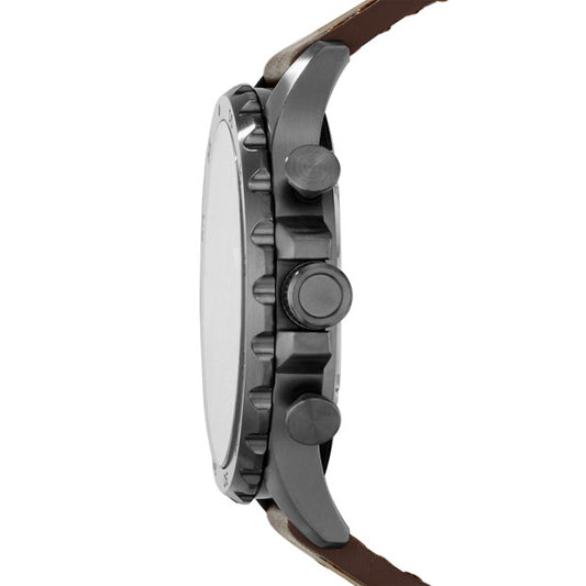 Fossil Jr1424 Nate Chronograph Brown Leather