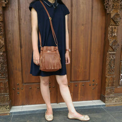 Fossil ZB6765200 Jules Small Drawstring Satchel Brown