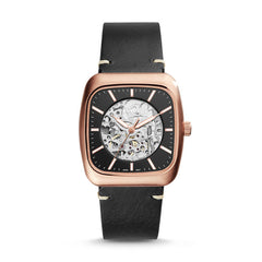 Fossil ME3156 Rutherford Automatic Three Hand Black Leather Watch