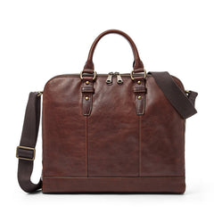 Fossil Mbg9049201 Dillon Large Double Zip Workbag Dark Brown