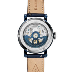 Fossil ME3136 Boyfriend Automatic Watch With Blue Leather Strap
