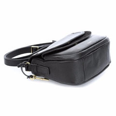 Fossil ZB7100001 Peyton Double Flap Crossbody Small Black Leather Handbag