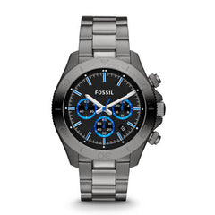 Fossil Retro Traveler Chronograph Smoke Stainless Steel Watch