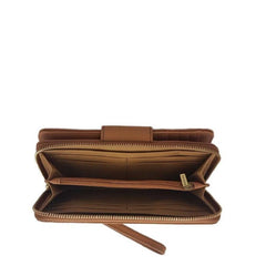 Fossil SWL1575216 Madison Zip Clutch Saddle