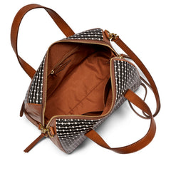 Fossil Shb1987005 Sydney Satchel Handbag Black/white