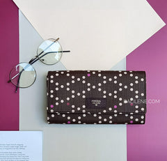 Fossil SL6698603 Sydney Long Wallet Polka Cordovan