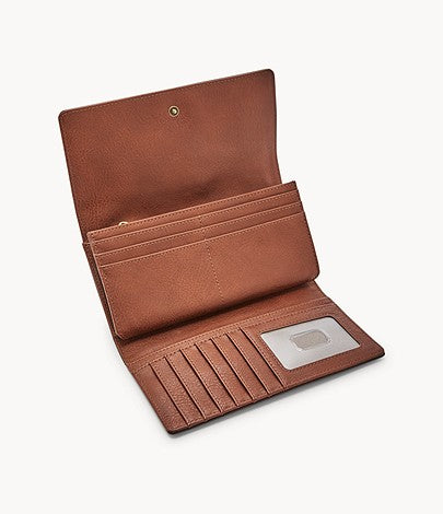 Fossil logan flap wallet hot sale