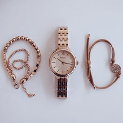 Fossil Suitor Rose Gold Bracelet Gift Set Watch
