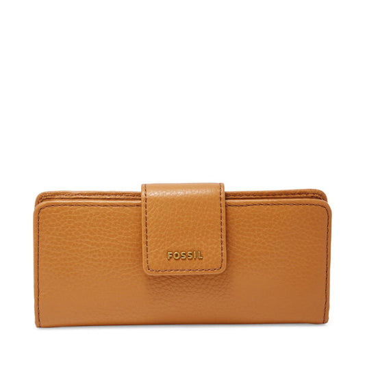 Fossil Swl1574216 Madison Slim Clutch Medium Saddle
