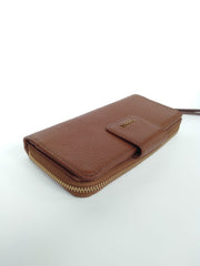 Fossil Swl1575210 Madison Leather Zip Clutch Medium Brown