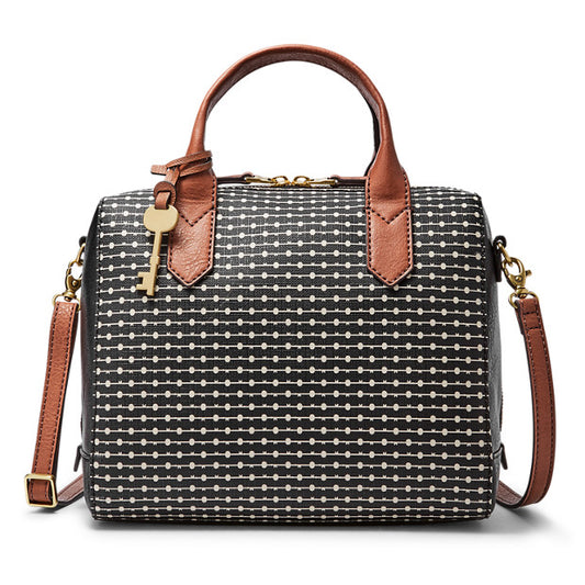 Fossil ZB7272080 Fiona Satchel Grid Black