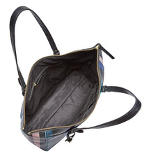 Fossil Zb7446425 Rachel Zip Tote Blue Multi Stripe Print