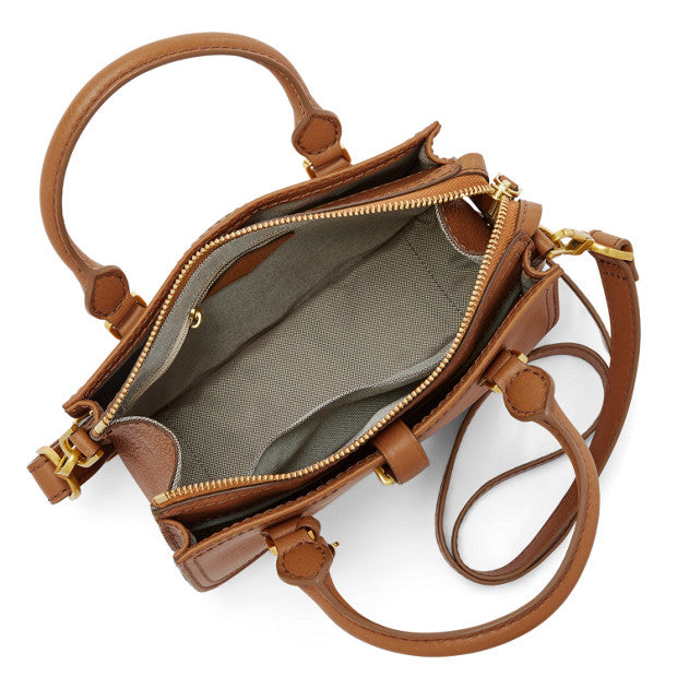 Fossil ryder satchel clearance tan