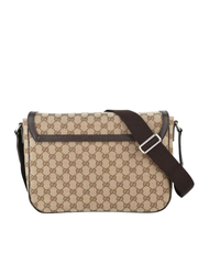 Gucci GG Guccissima Canvas Large Crossbody Messenger Bag Beige