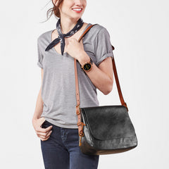 Fossil ZB6760001 Harper Large Saddle Crossbody Black