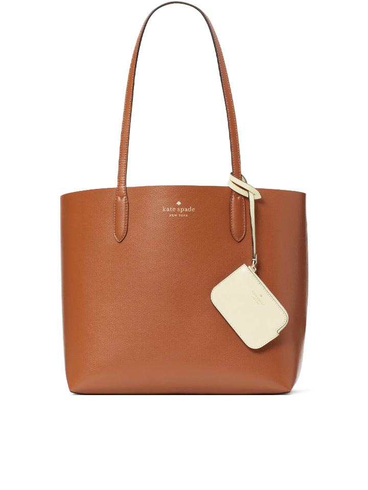 Kate-Spade-Ava-Reversible-Tote-Refined-Grain-Warm-Gingerbread-Crisp-Peac-Balilene-depan