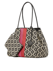 Kate Spade Flower Jacquard Everything Stripe Large Tote Bag Cream Multi