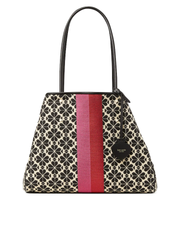 Kate Spade Flower Jacquard Everything Stripe Large Tote Bag Cream Multi