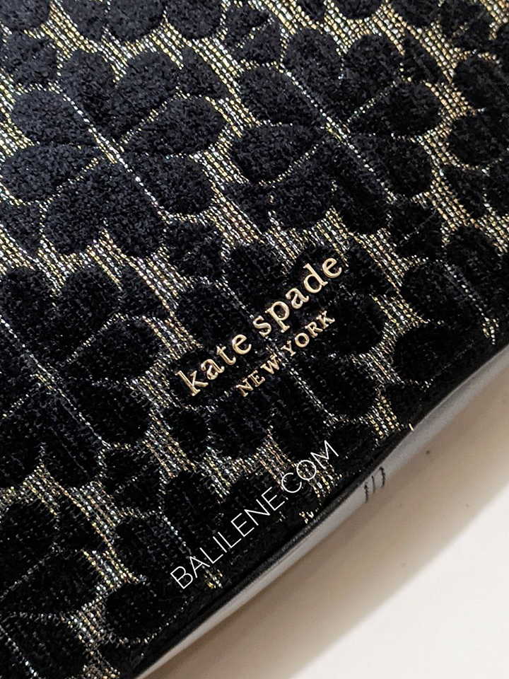 Kate-Spade-Flower-Jacquard-Metallic-Penny-Small-Hobo-Black-Multi-Balilene-detail-logo