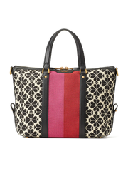 Kate-Spade-Flower-Jacquard-Stripe-Faye-Medium-Satchel-Cream-Multi-Balilene-depan1