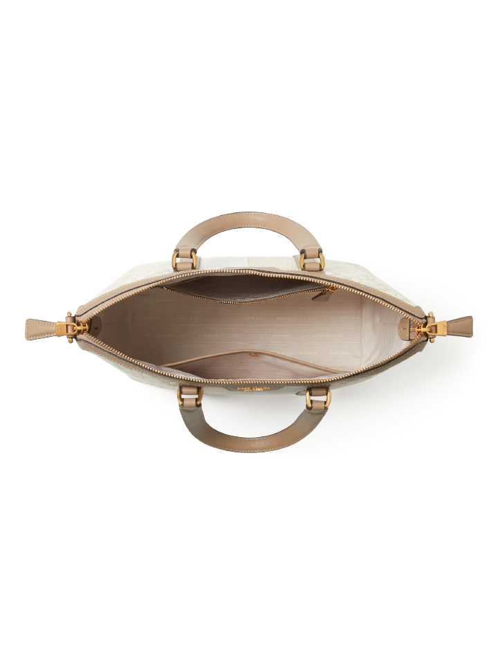 Kate-Spade-Flower-Jacquard-Stripe-Faye-Medium-Satchel-Natural-Multi-Balilene-dalam