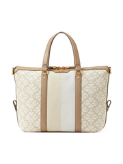 Kate-Spade-Flower-Jacquard-Stripe-Faye-Medium-Satchel-Natural-Multi-Balilene-depan1