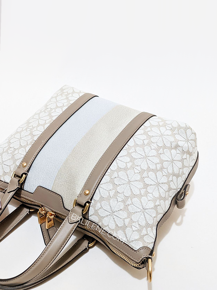 Kate-Spade-Flower-Jacquard-Stripe-Faye-Medium-Satchel-Natural-Multi-Balilene-detail-belakang