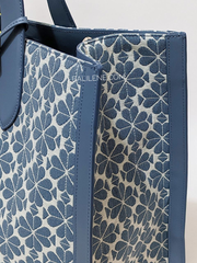 Kate Spade Flower Jacquard Stripe Manhattan Large Tote Morning Sky Multi