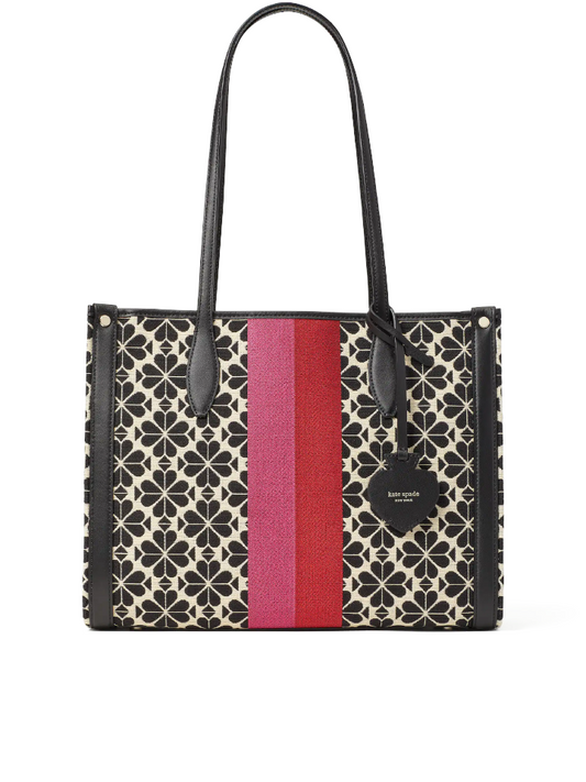 Kate Spade Flower Jacquard Stripe Market Medium Tote Cream Multi