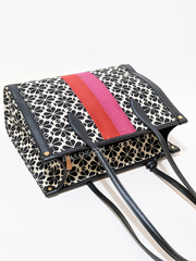 Kate Spade Flower Jacquard Stripe Market Medium Tote Cream Multi