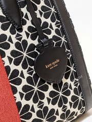 Kate Spade Flower Jacquard Stripe Market Medium Tote Cream Multi