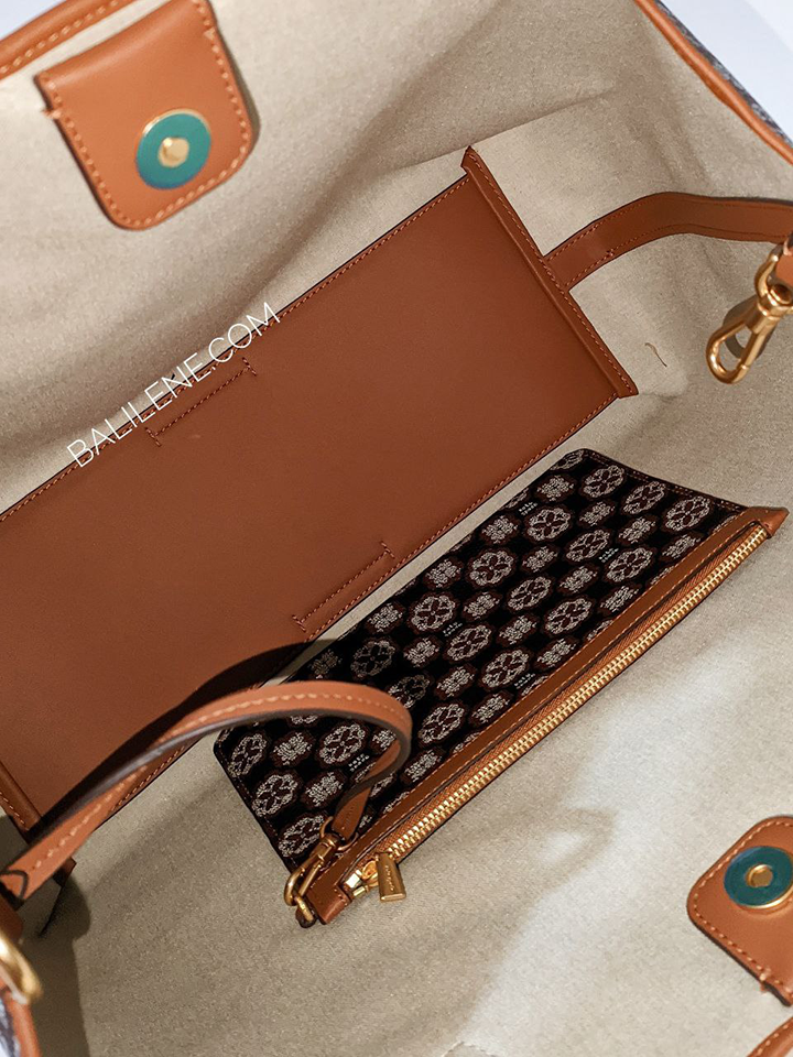 Kate-Spade-Flower-Monogram-Sutton-Medium-Tote-Bag-Black-Multi-Balilene-detail-dalam