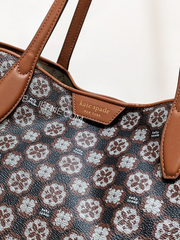 Kate Spade Flower Monogram Sutton Medium Tote Bag Black Multi