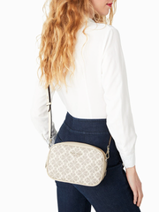 Kate Spade Infinite Spade Flower Coated Canvas Medium Camera Bag Parchment