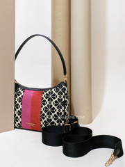 Kate Spade Jacquard Stripe Sam Small Convertible Shoulder Bag Cream Multi