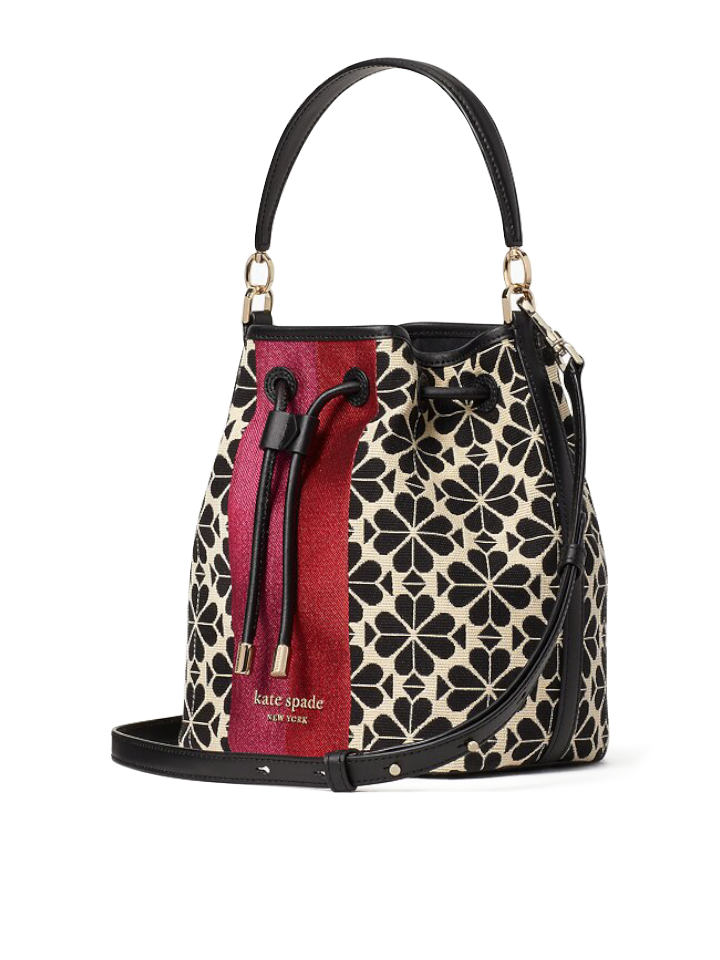 gambar-samping-Kate-Spade-K4373-Flower-Jacquard-Stripe-Medium-Bucket-Bag-Cream-Multi