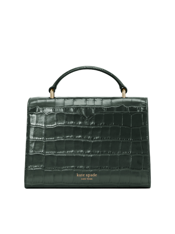 Kate-Spade-K4410-Lovitt-Croc-Embossed-Small-Top-Handle-Bag-Deep-Evergreen-Balilene-belakang