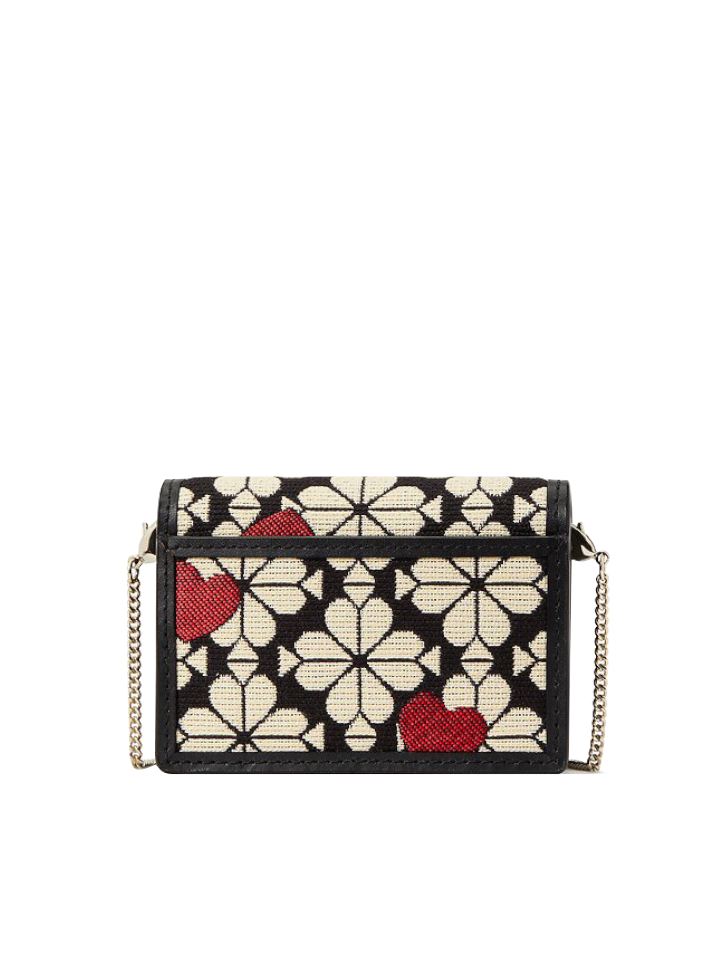 Kate-Spade-K4516001-Flower-Jacquard-Hearts-Chain-Cardholder-Black-Multi-Balilene-belakang