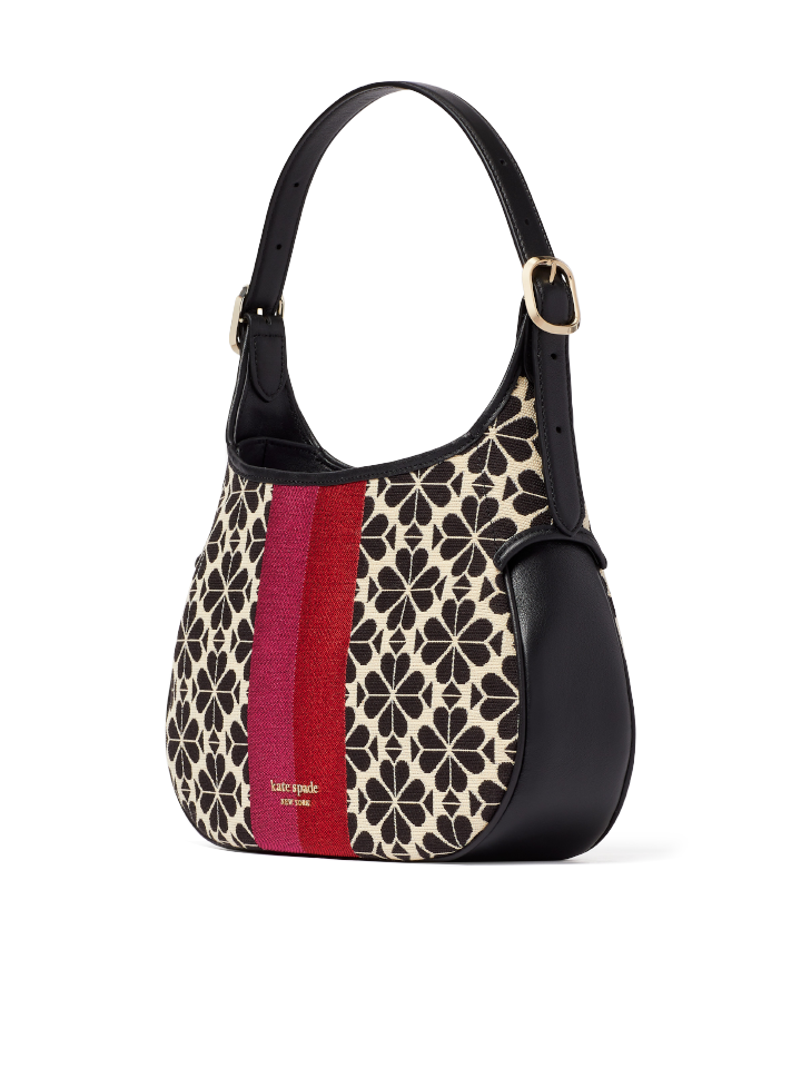 Kate-Spade-K5520-Flower-Jacquard-Stripe-Penny-Small-Hobo-Bag-Cream-Multi-Balilene-samping