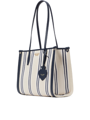 Kate Spade Market Striped Canvas Medium Tote Blazer Blue Multi