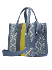 Kate Spade K6840 Flower Jacquard Stripe Manhattan Small Tote Morning Sky Multi
