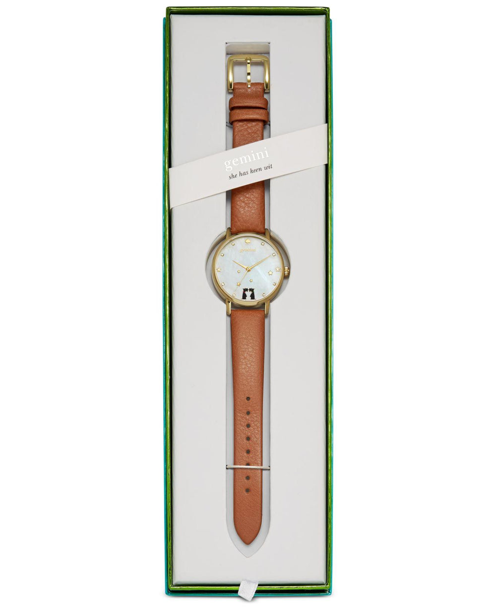 Kate-Spade-KSW1192-Metro-Gold-Tone-Zodiac-Gemini-Brown-Balilene-depan