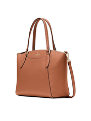Kate Spade Monica Satchel Pebbled Leather Warm Gingerbread