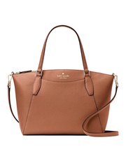 Kate Spade Monica Satchel Pebbled Leather Warm Gingerbread