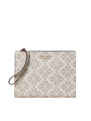 Kate-Spade-PWR00330-Flower-Coated-Canvas-Wristlet-Parchment-Balilene-depan