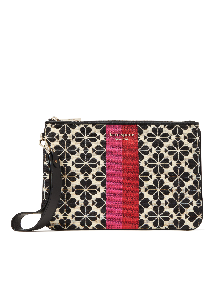 Kate-Spade-PWR00446-Flower-Jacquard-Stripe-Wrislet-Bag-Cream-Multi-Balilene-depan